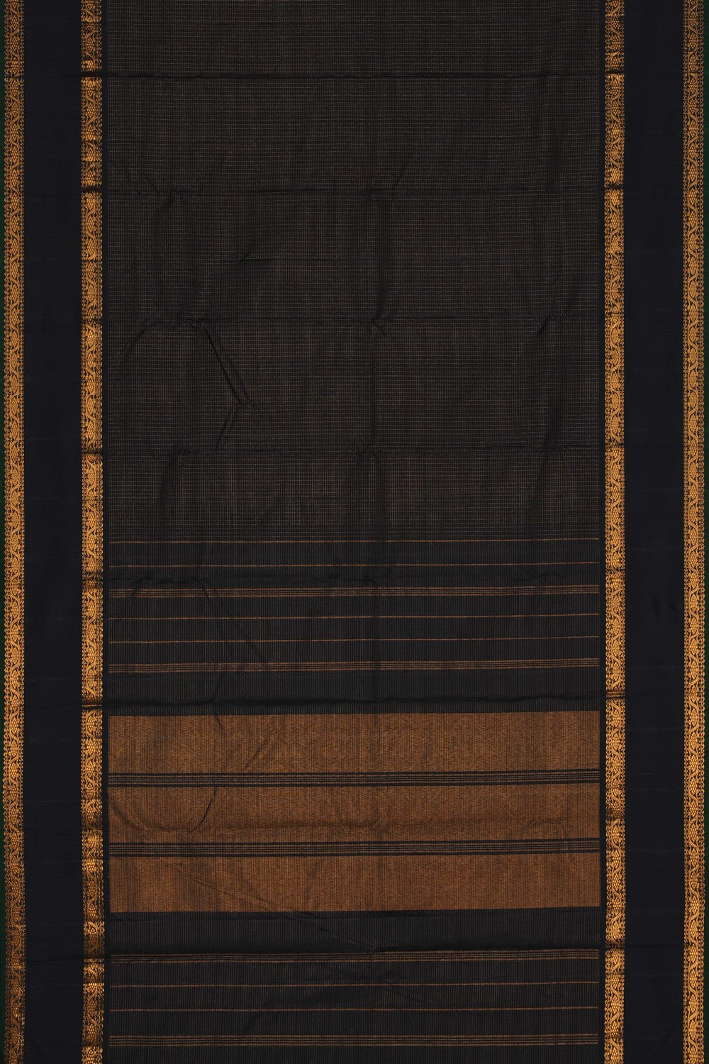 Image of Kanchi Silk Kattam Black Saree