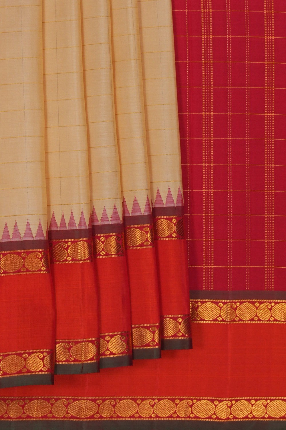 Image of Kanchi Silk Beige Saree