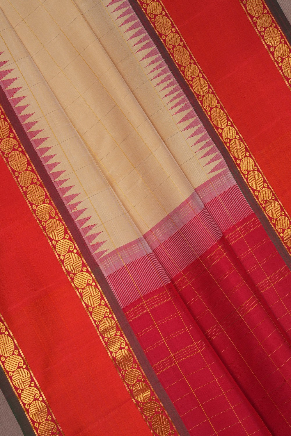 Image of Kanchi Silk Beige Saree