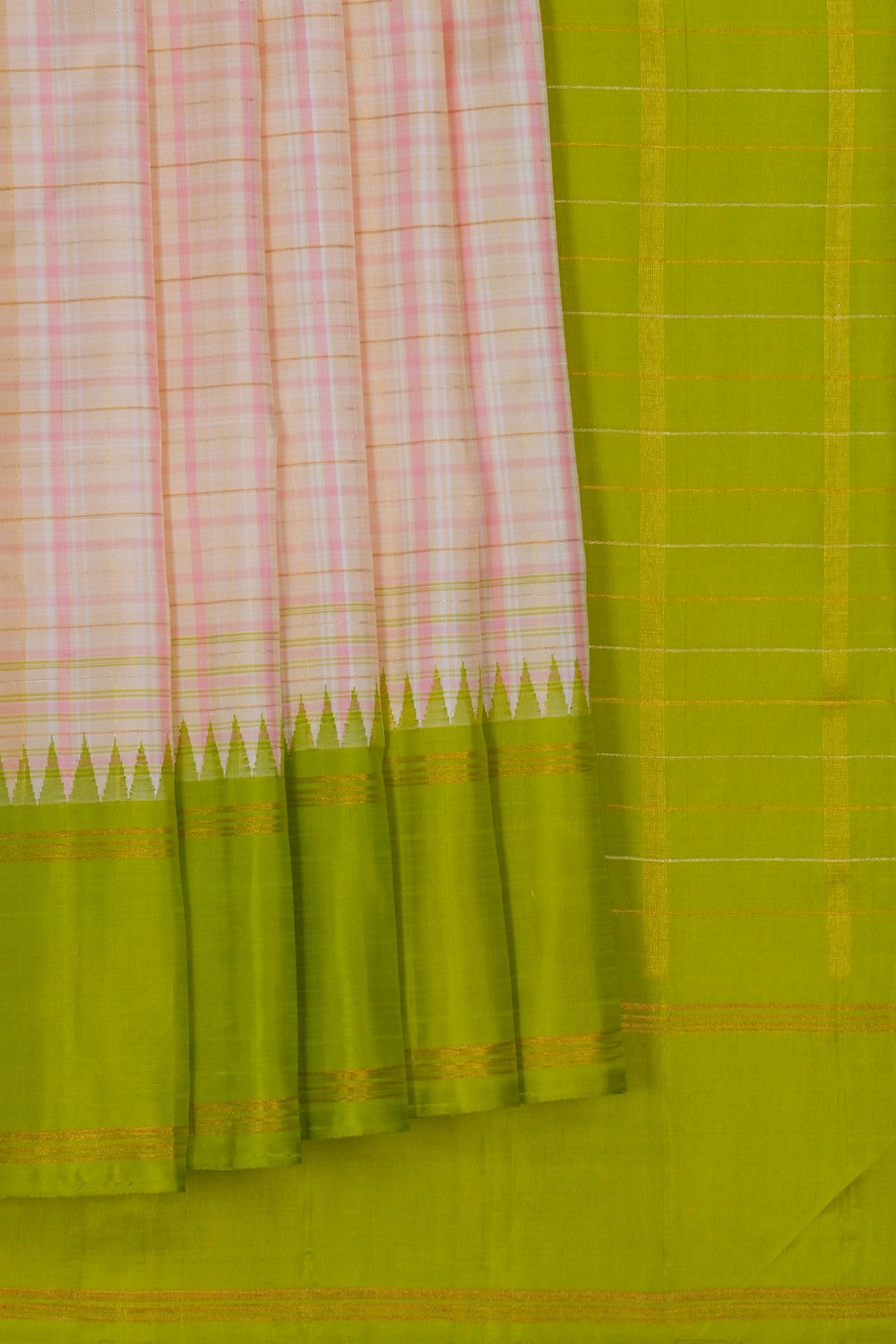 Image of Kanchi Silk Kattam Pattern Saree