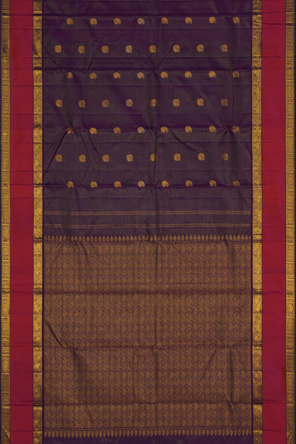 Image of Kanchi Silk Kattam Purple Saree