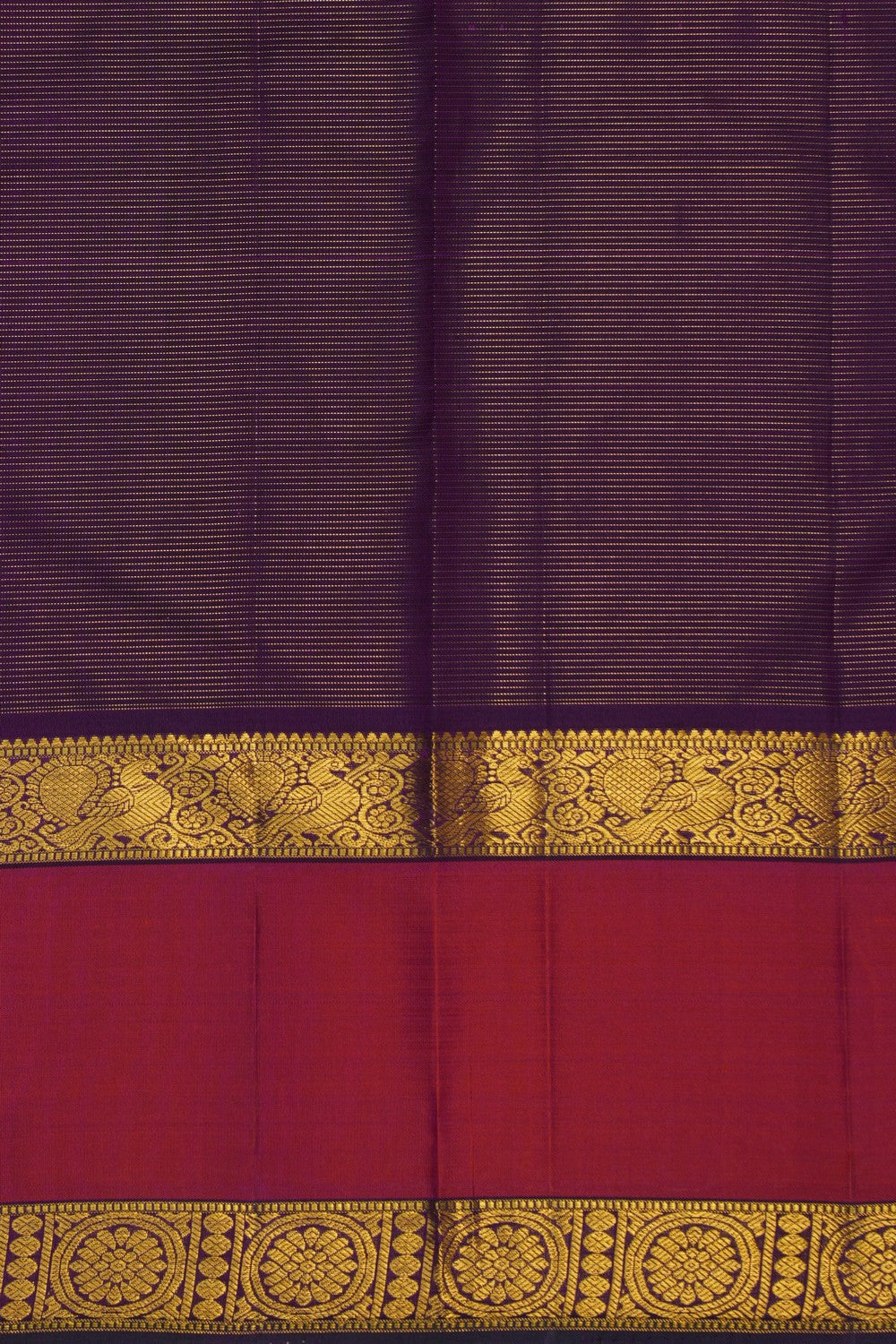 Image of Kanchi Silk Kattam Purple Saree