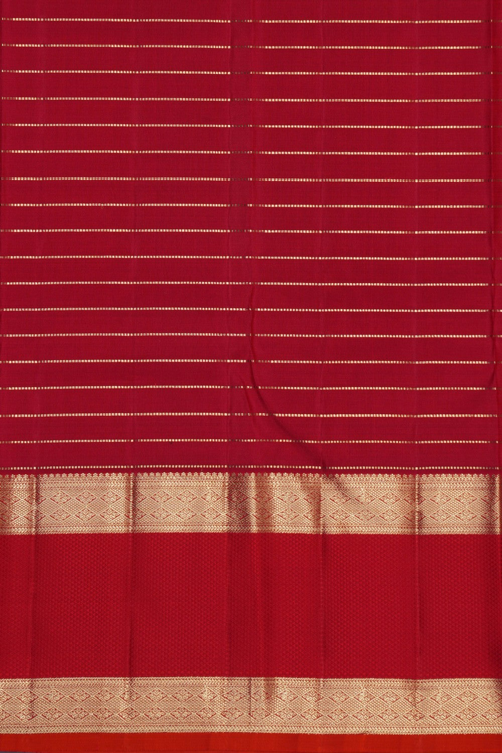 Image of Kanchi Silk Kattam Red Saree
