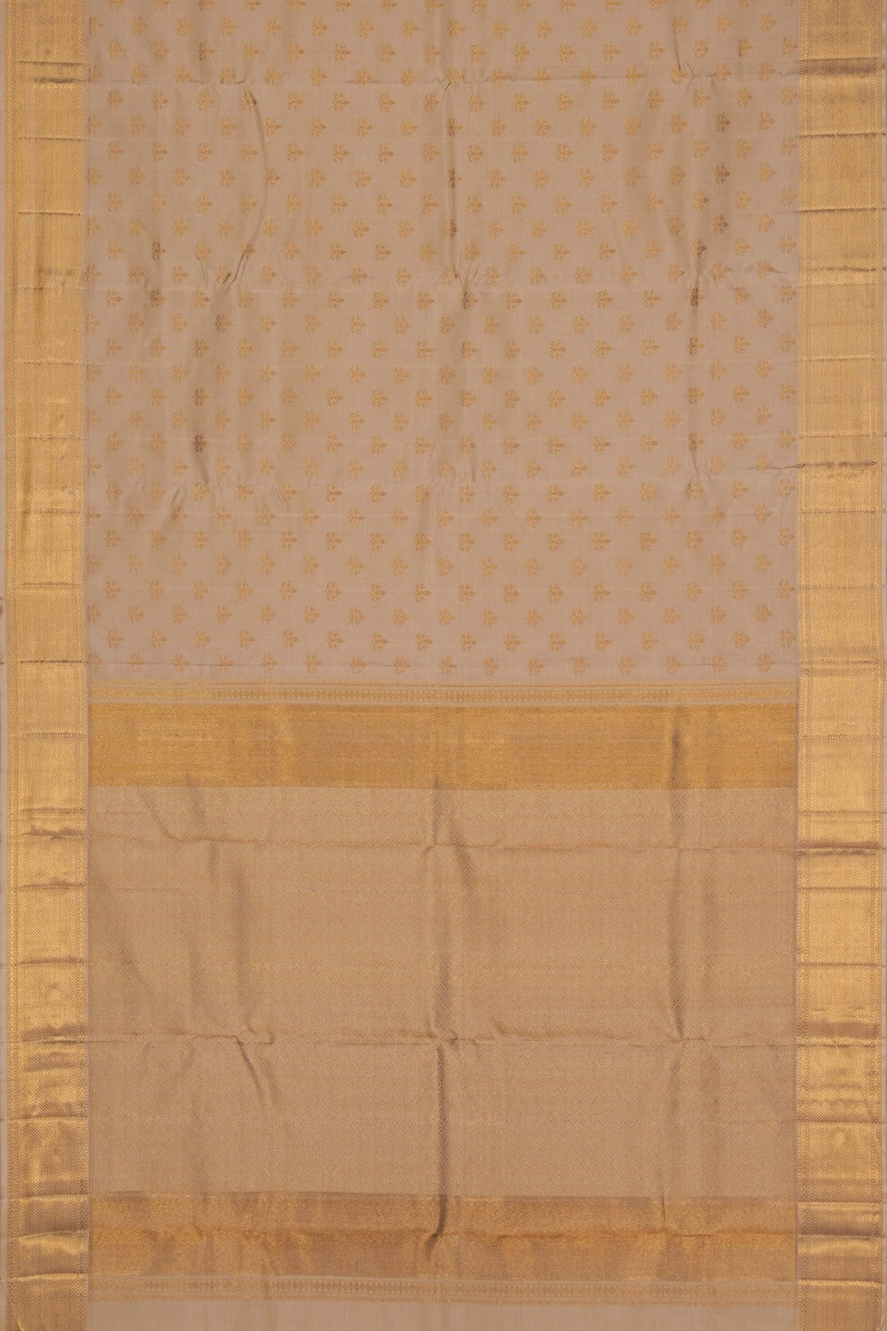 Image of Kanchipuram Silk Ivory Off-White Saree
