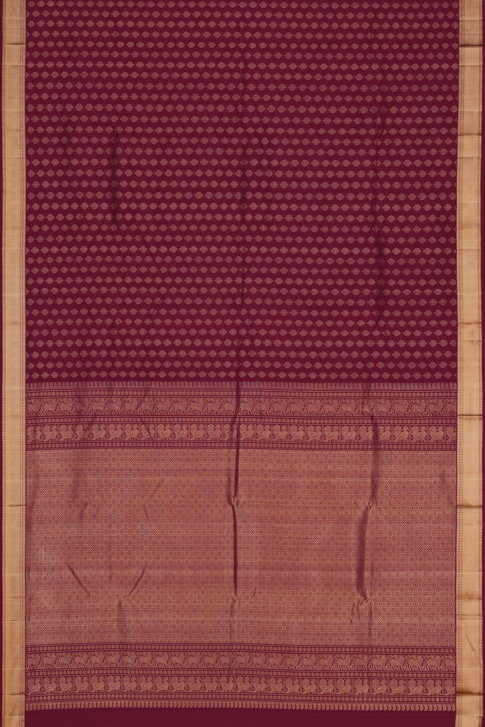 Image of Kanchipuram Silk Maroon Saree