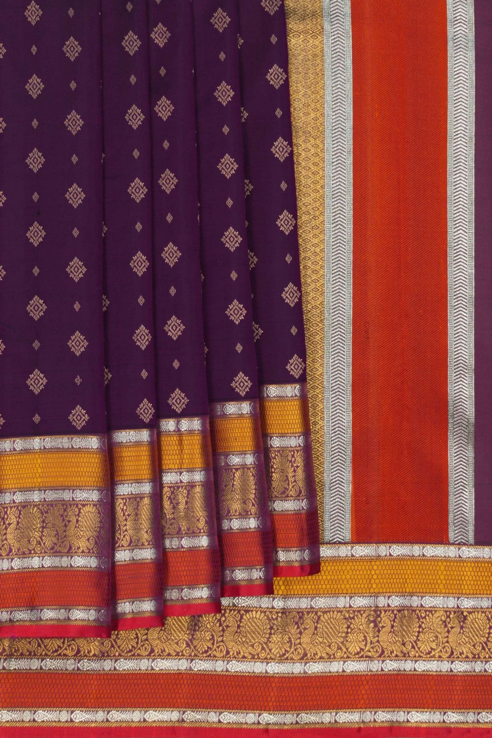 Image of Kanchipuram Silk Purple Saree
