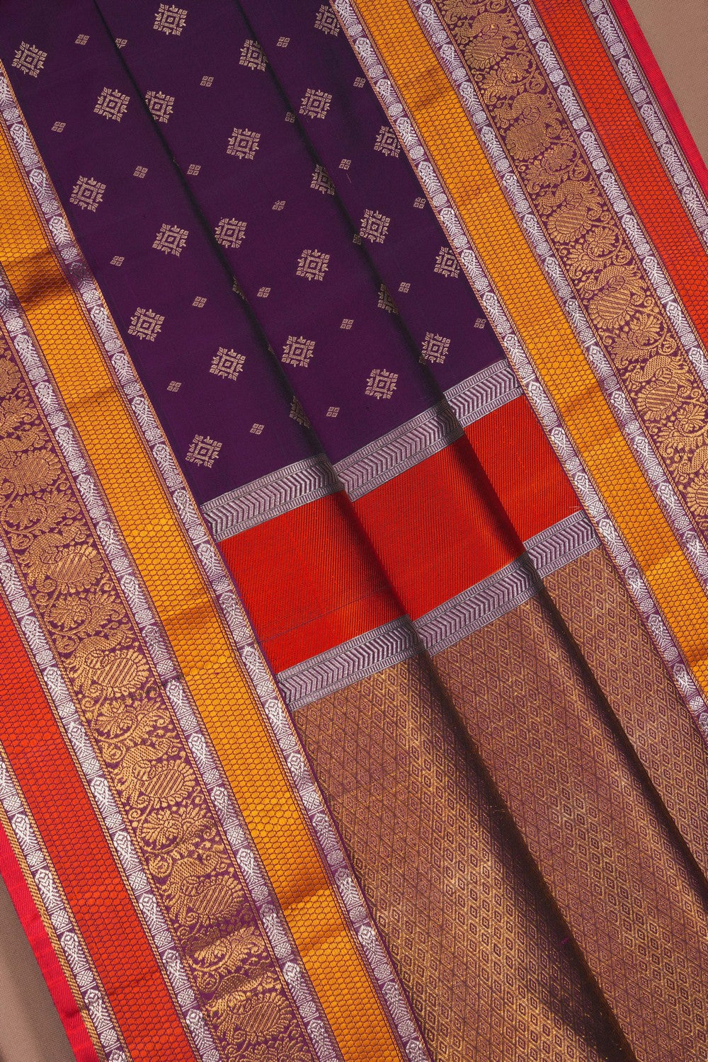 Image of Kanchipuram Silk Purple Saree