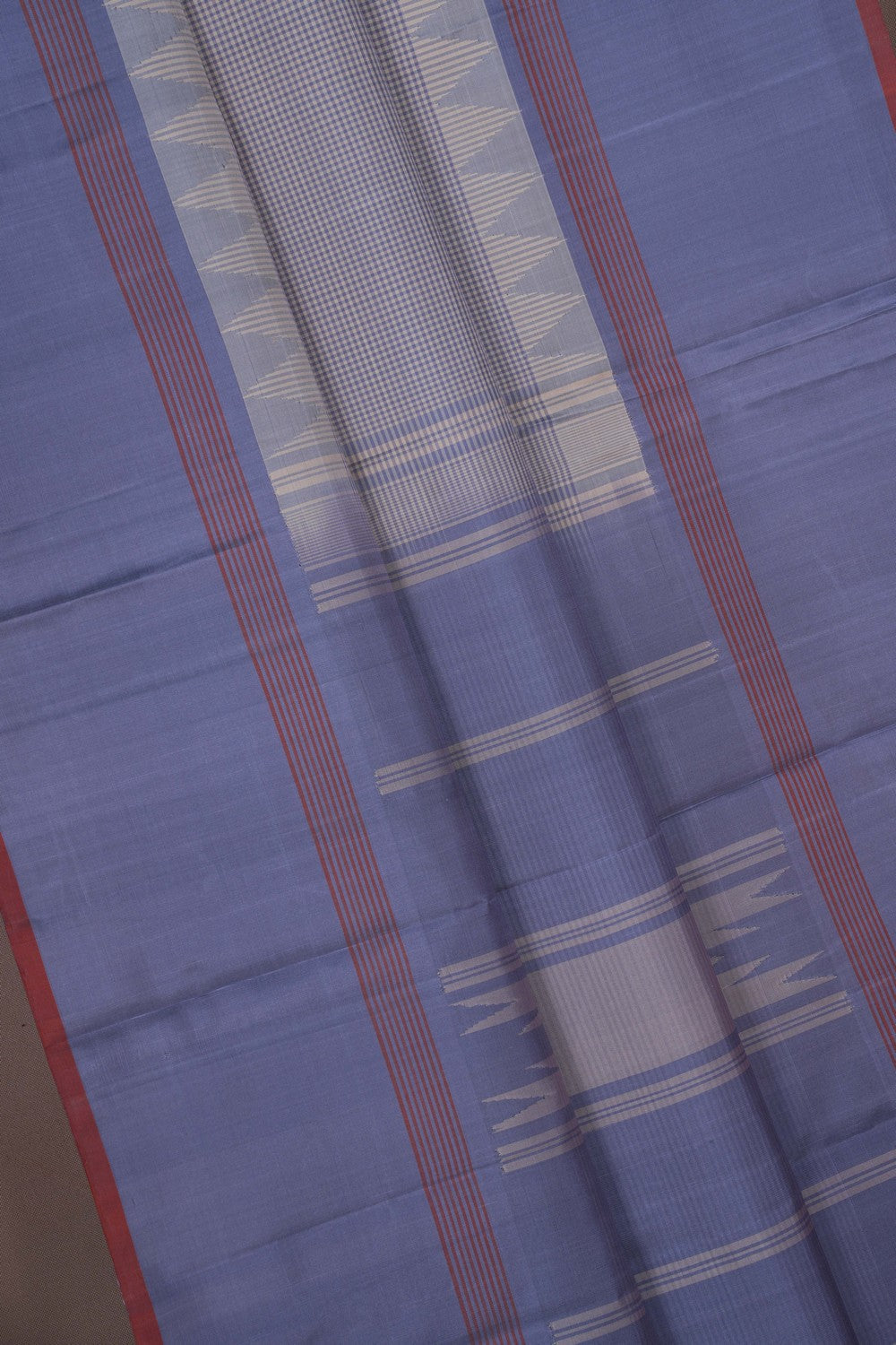 Image of Kanchipuram Silk Smoky Grey Saree