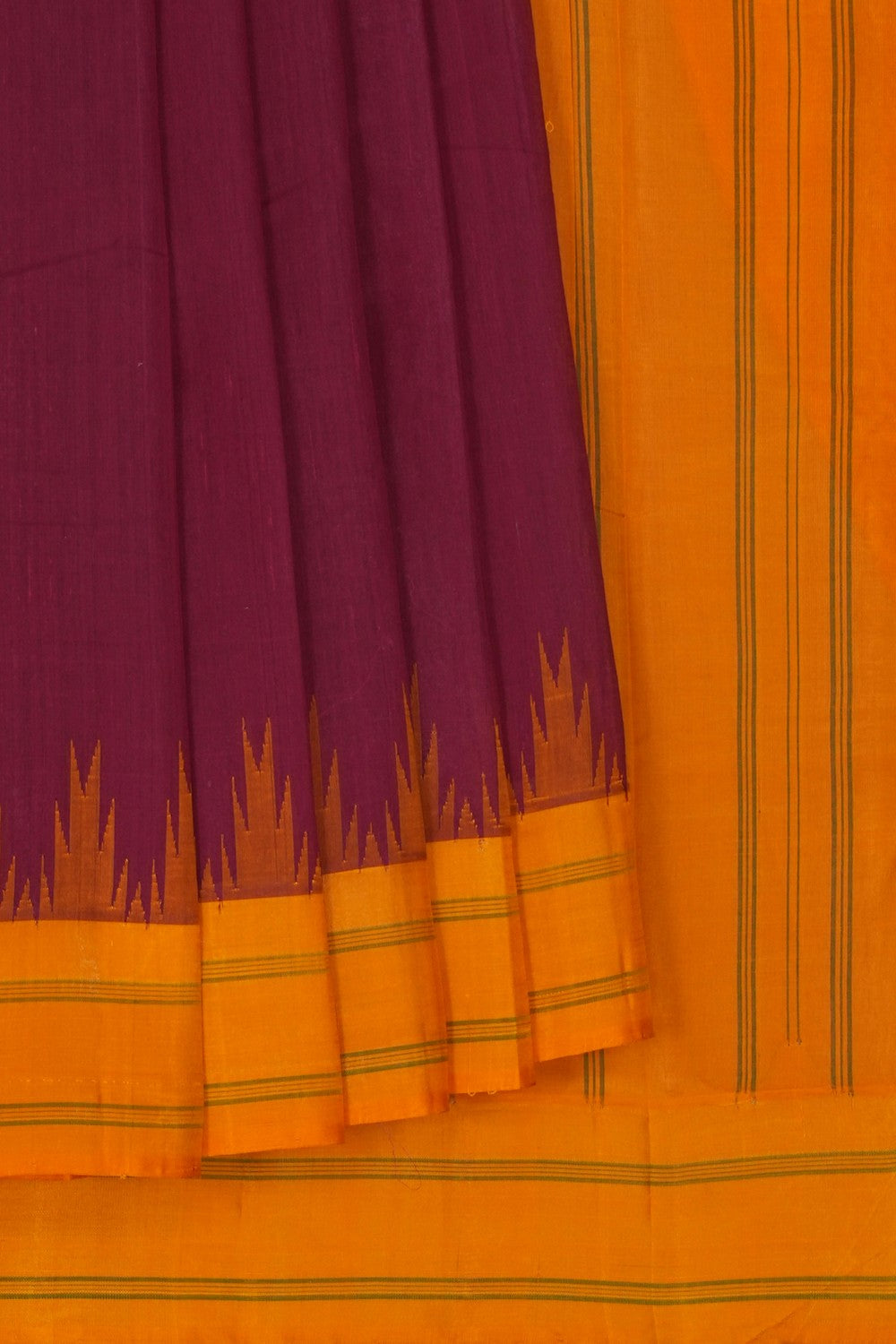 Image of Kanchi Plain Maroon Saree