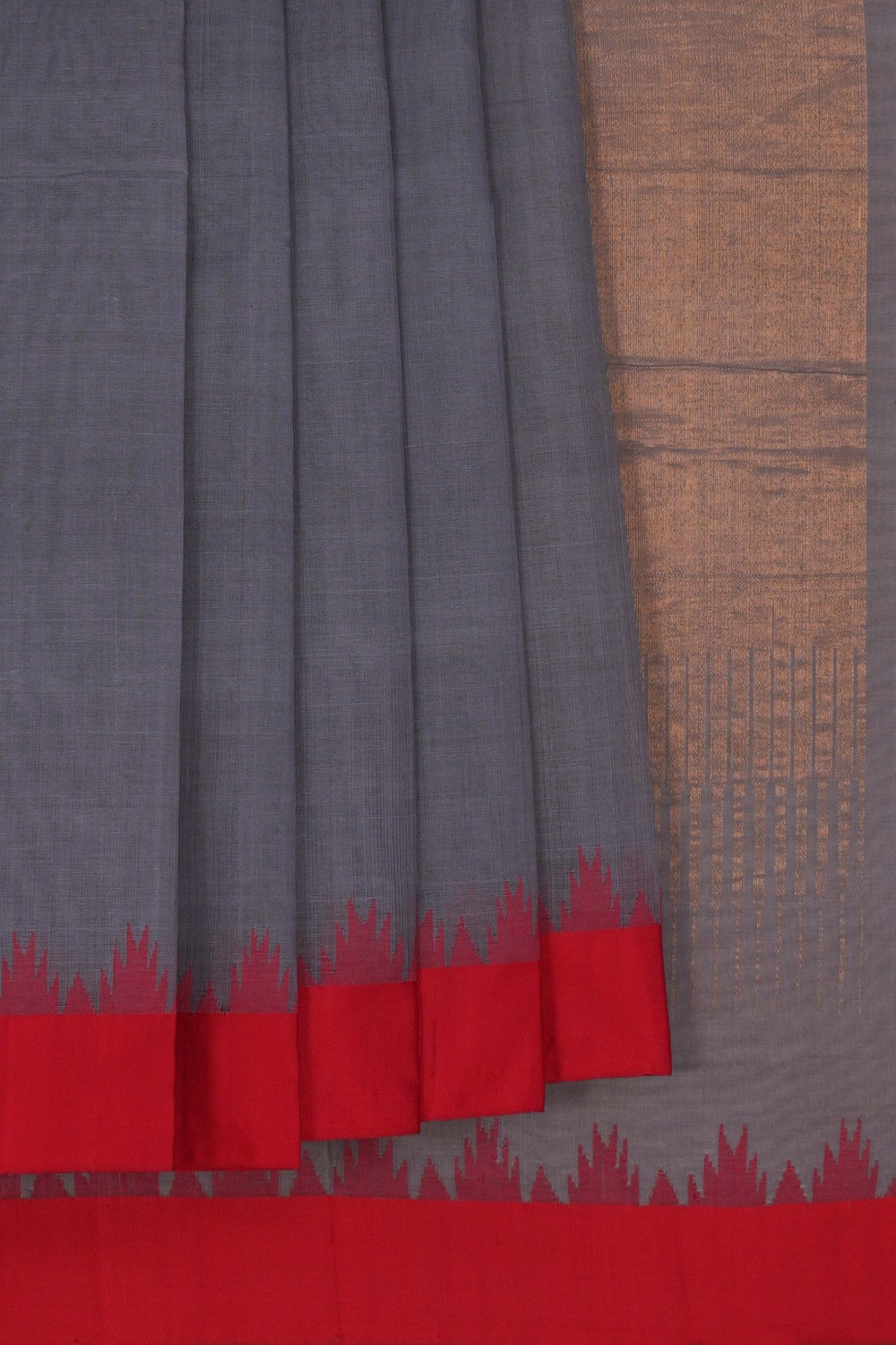 Image of Uppada Cotton Grey Saree