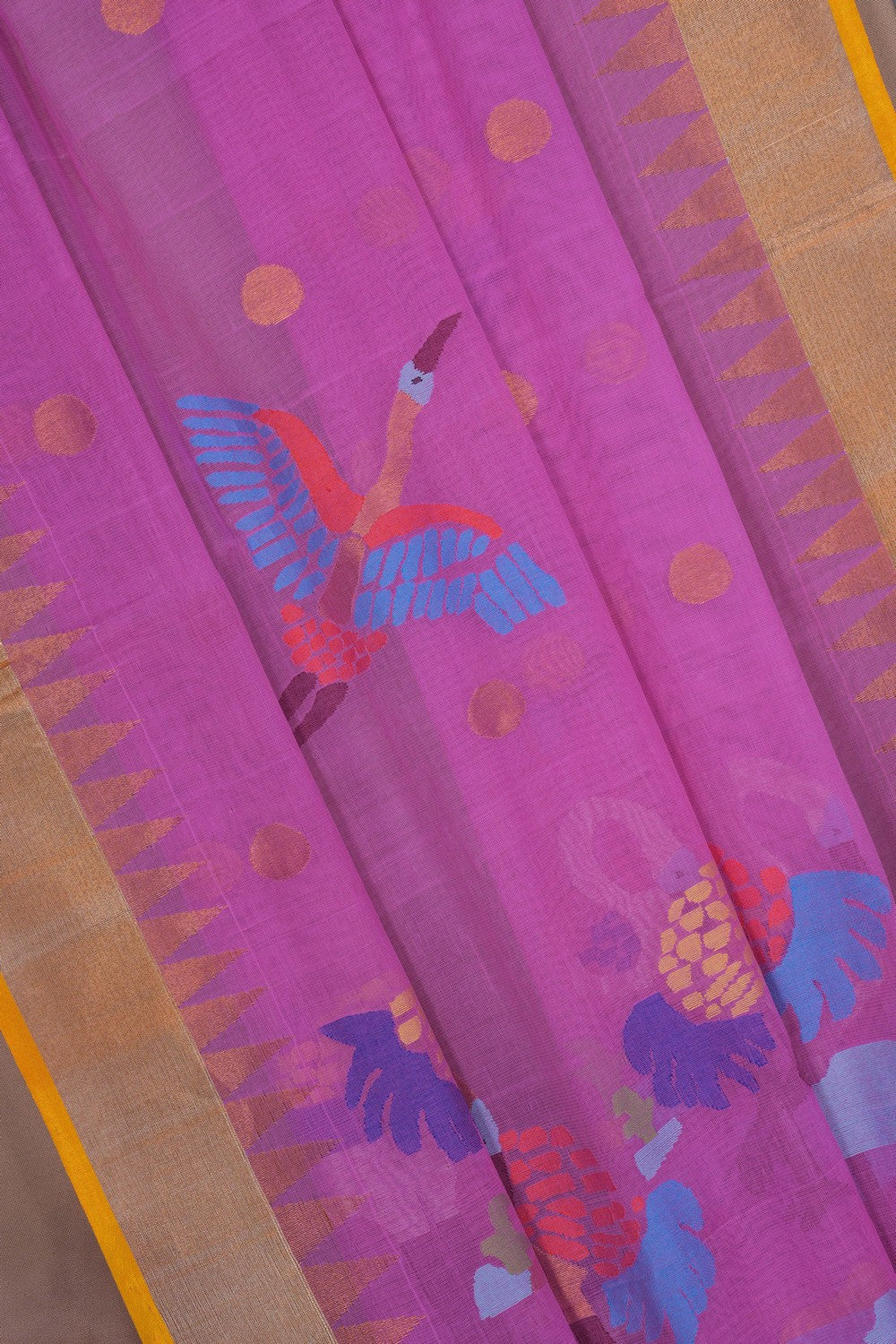 Image of Uppada Cotton Pink Saree