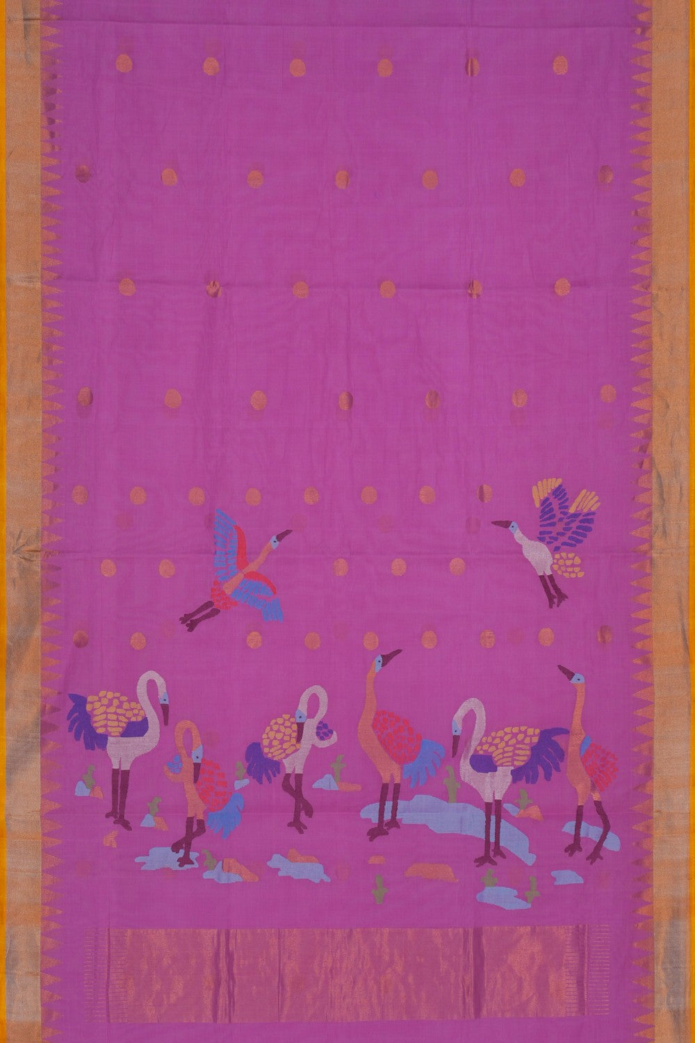 Image of Uppada Cotton Pink Saree