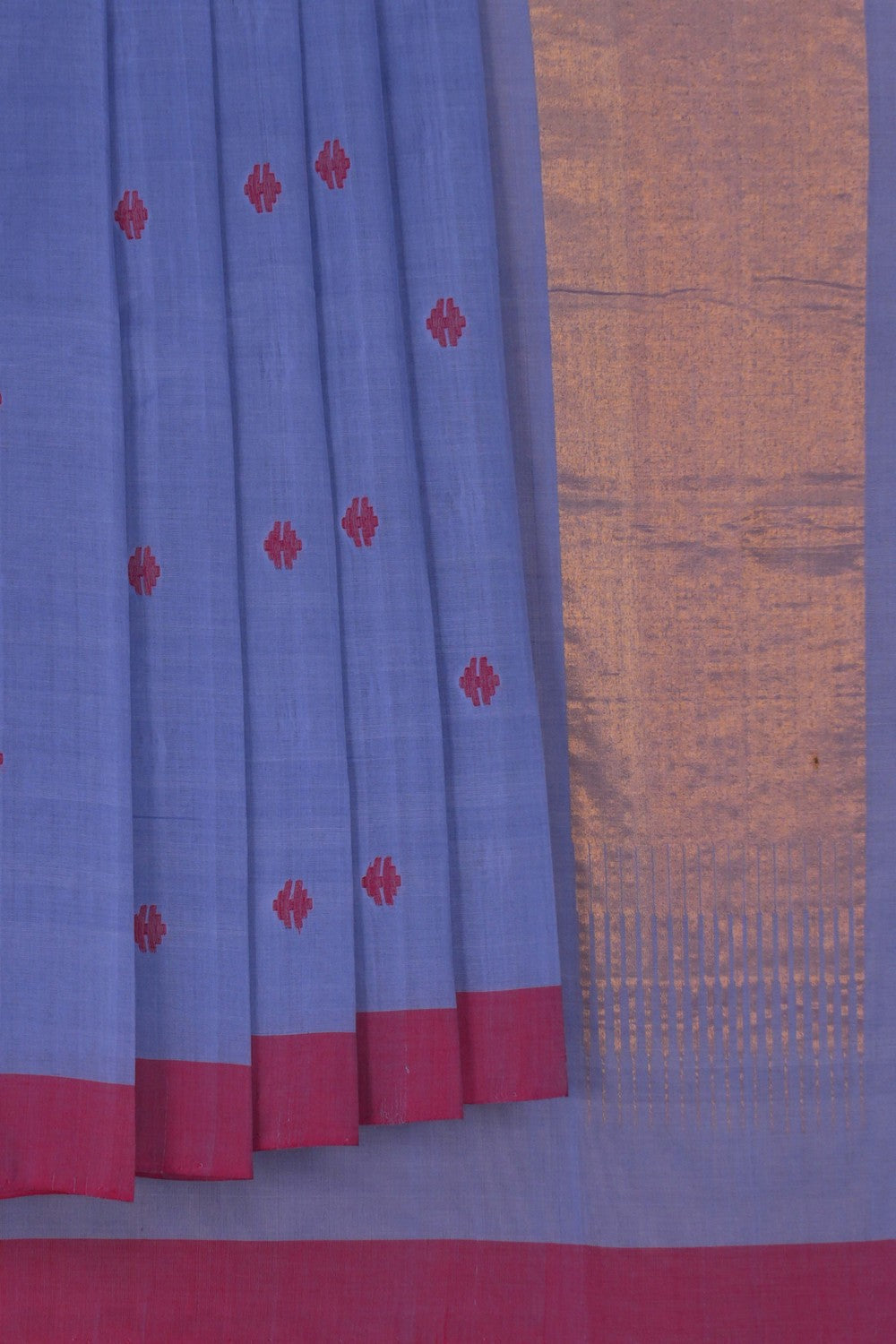 Image of Ponduru Cotton Smoky Grey Saree