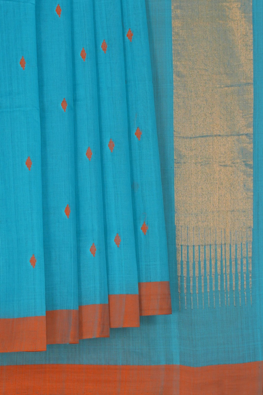 Image of Ponduru Cotton Blue Saree