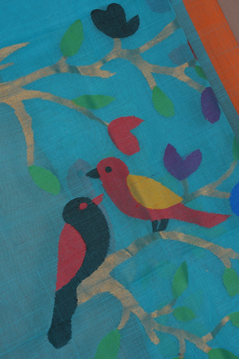 Image of Ponduru Cotton Blue Saree