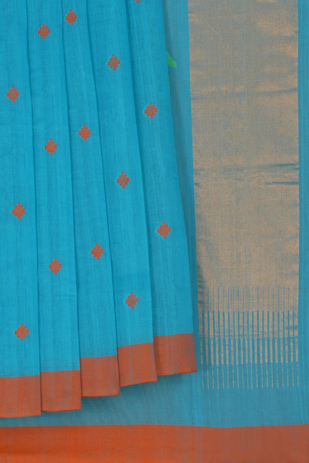 Image of Ponduru Cotton Blue Saree