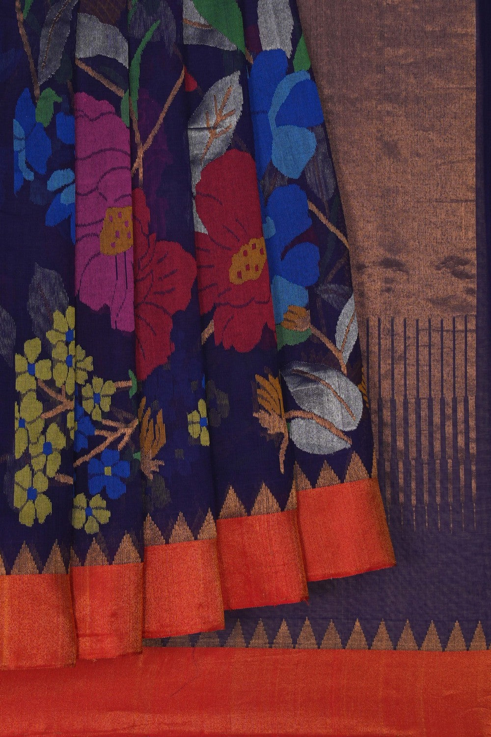 Image of Ponduru Cotton Purple Saree