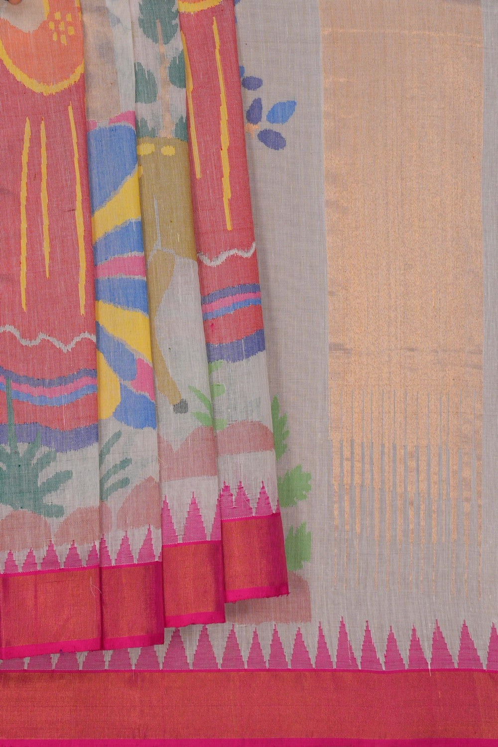 Image of Ponduru Cotton Off-White Saree