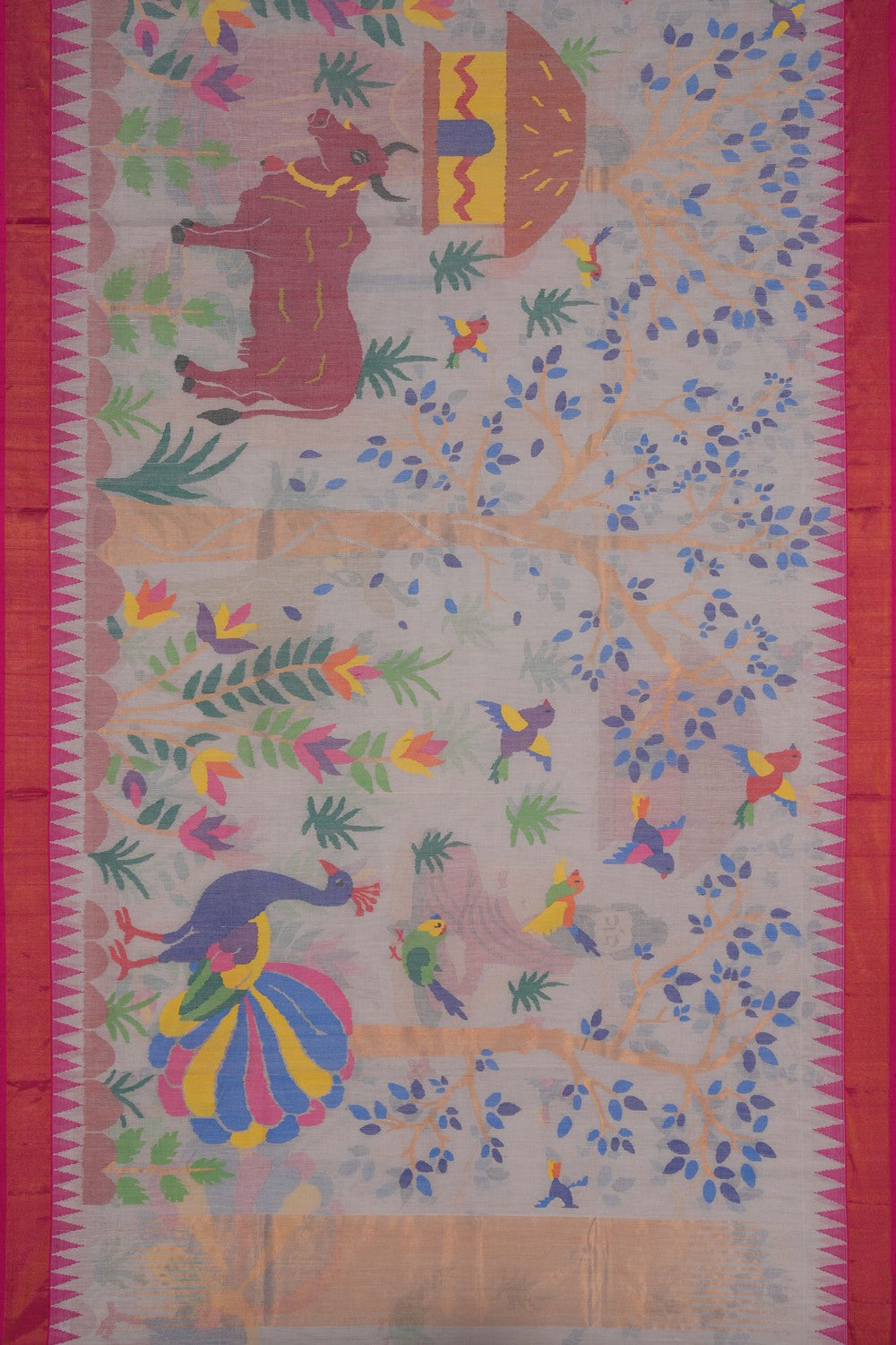 Image of Ponduru Cotton Off-White Saree