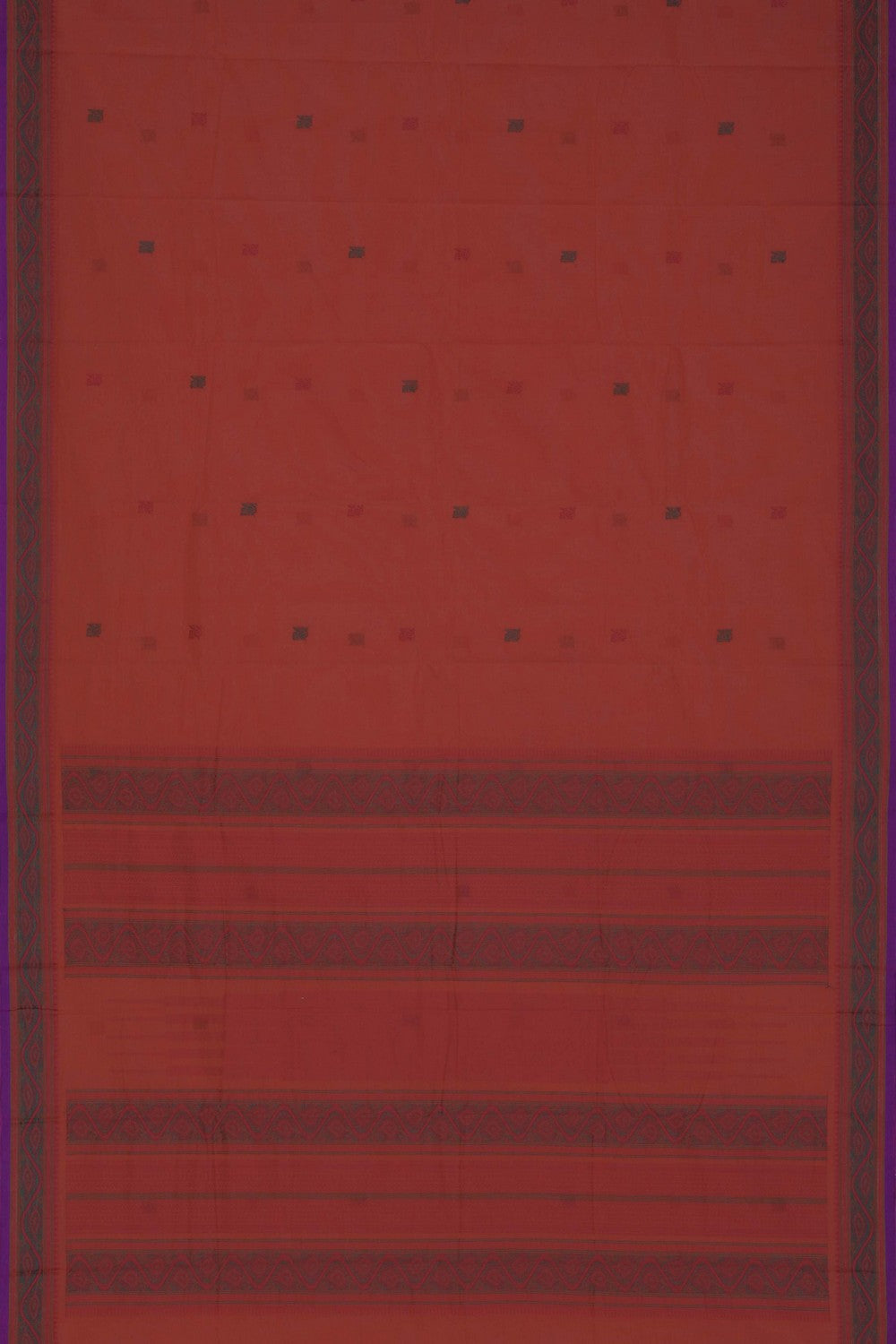 Image of Kanchi Cotton Silk Coral Orange Saree