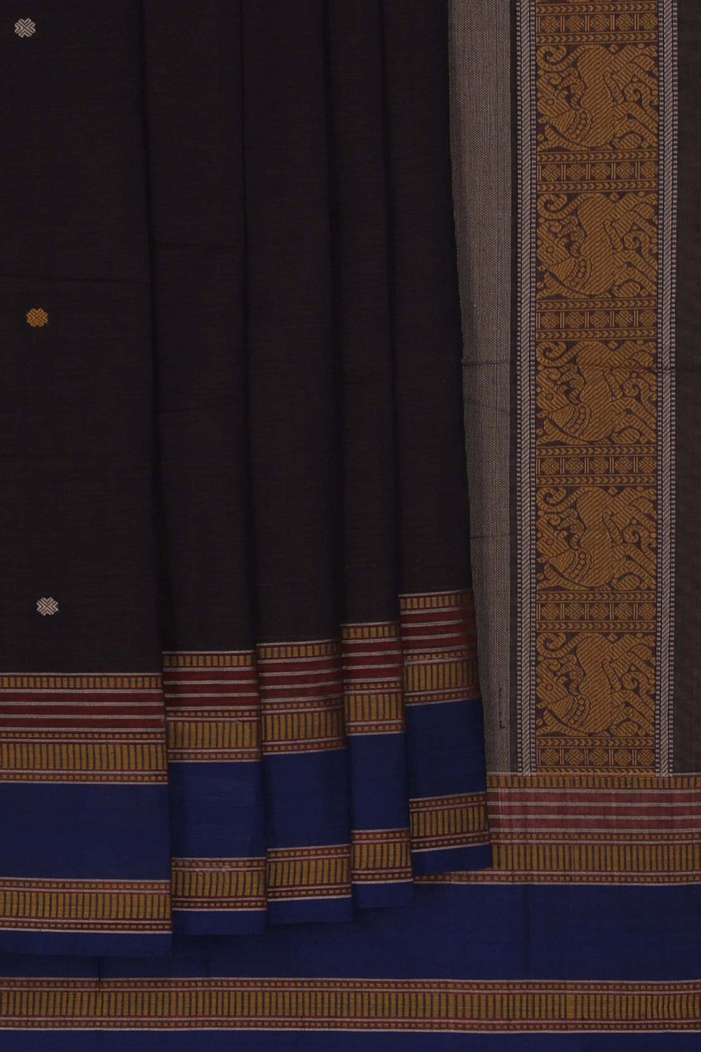 Image of Kanchi Cotton Brown Saree