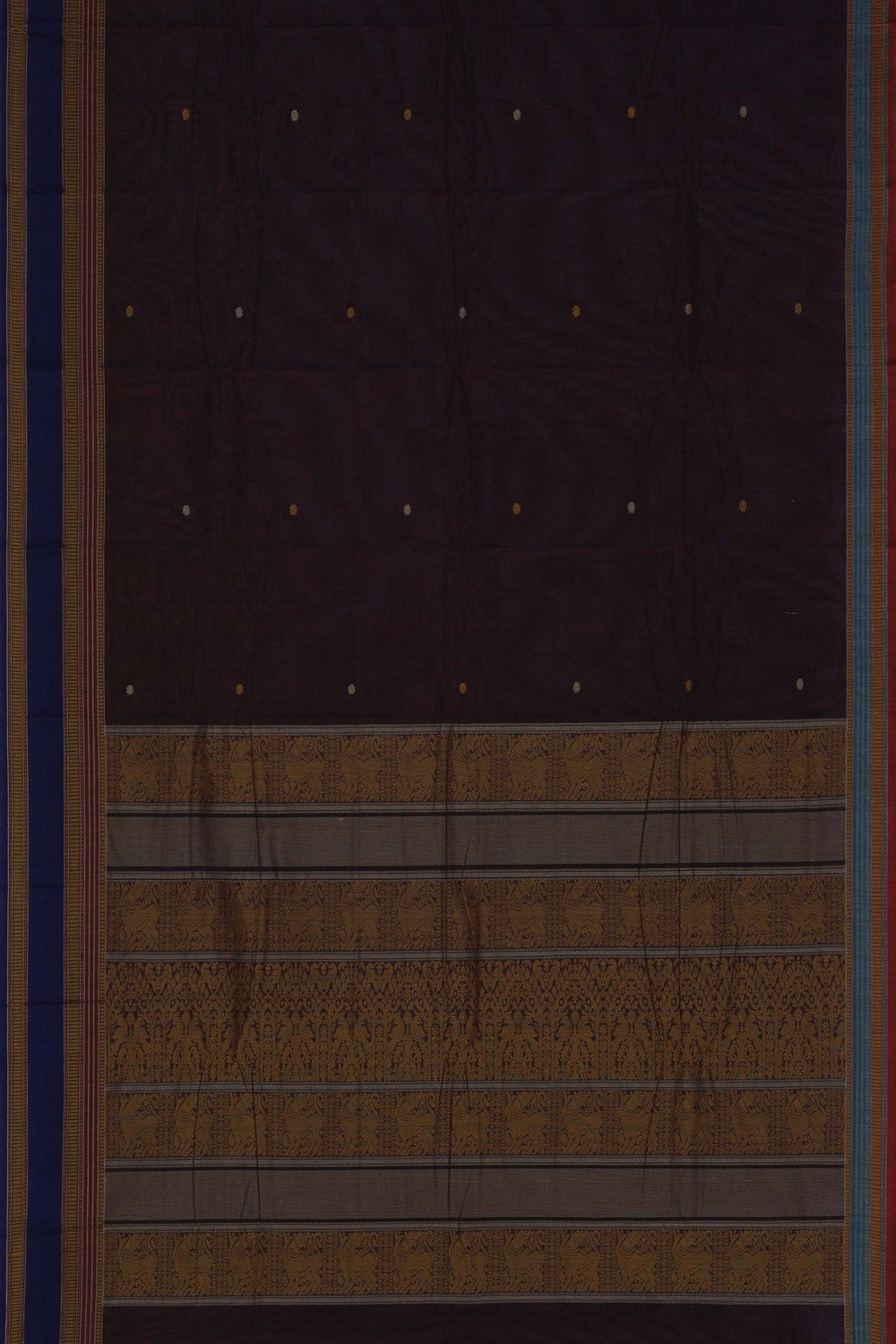 Image of Kanchi Cotton Brown Saree