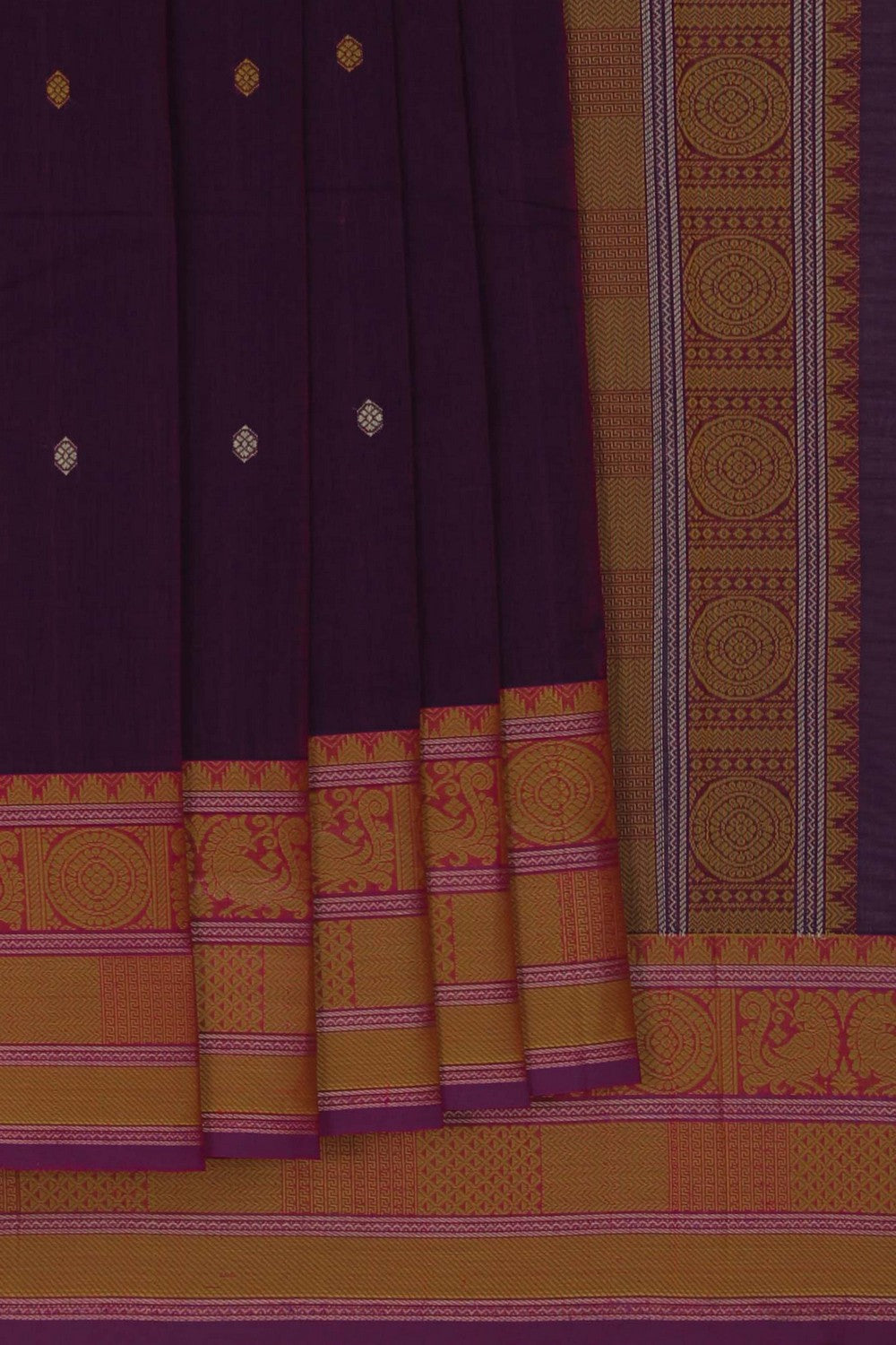 Image of Kanchi Cotton Violet Saree