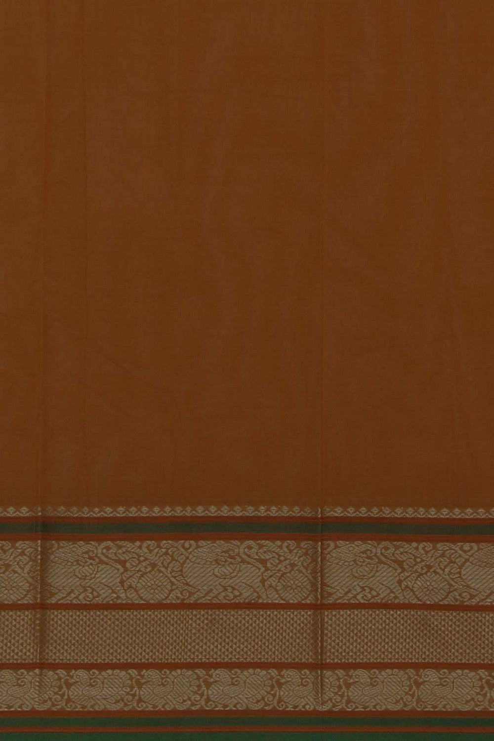 Image of Kanchi Cotton Silk Orange Saree