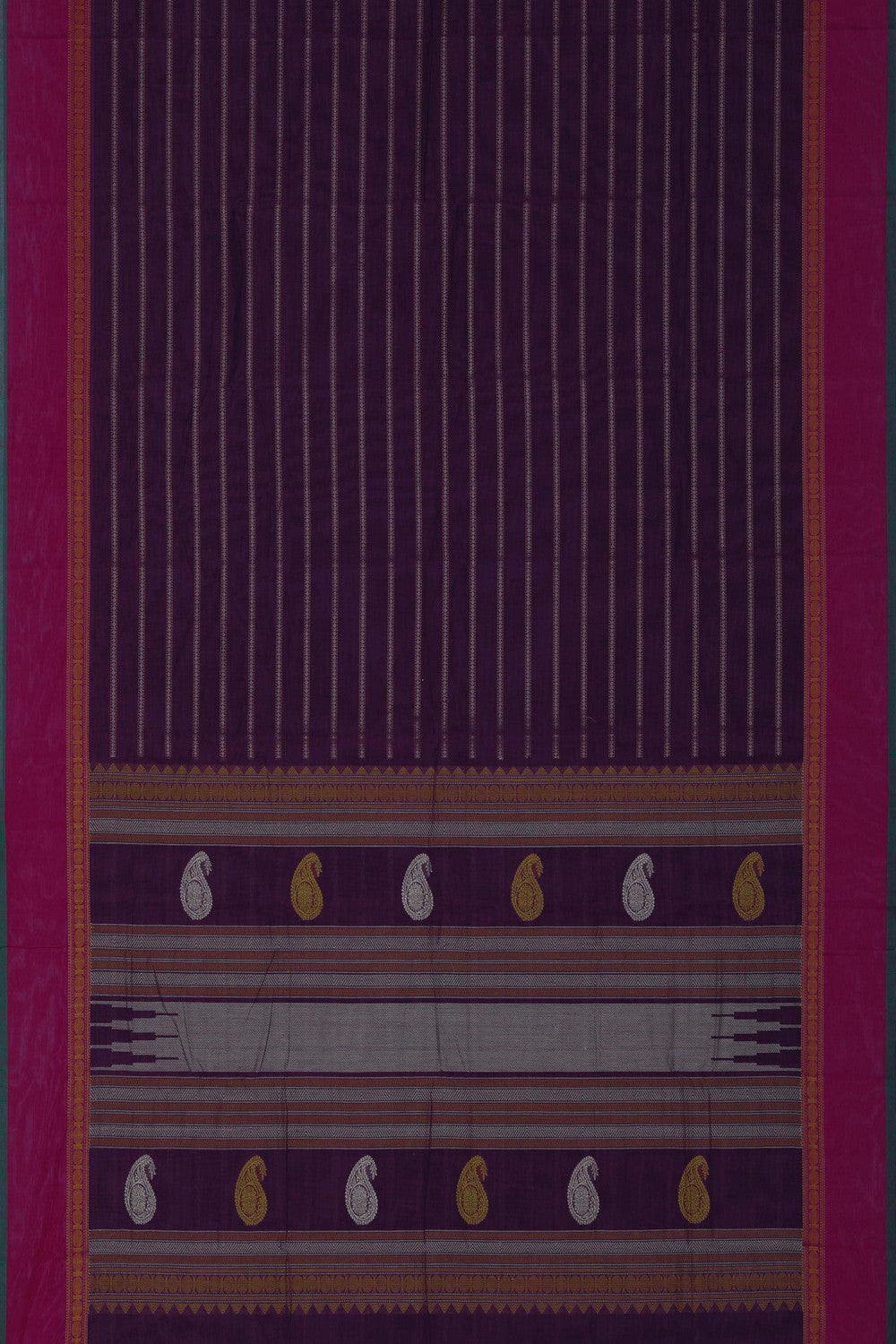 Image of Kanchi Cotton Magenta Saree