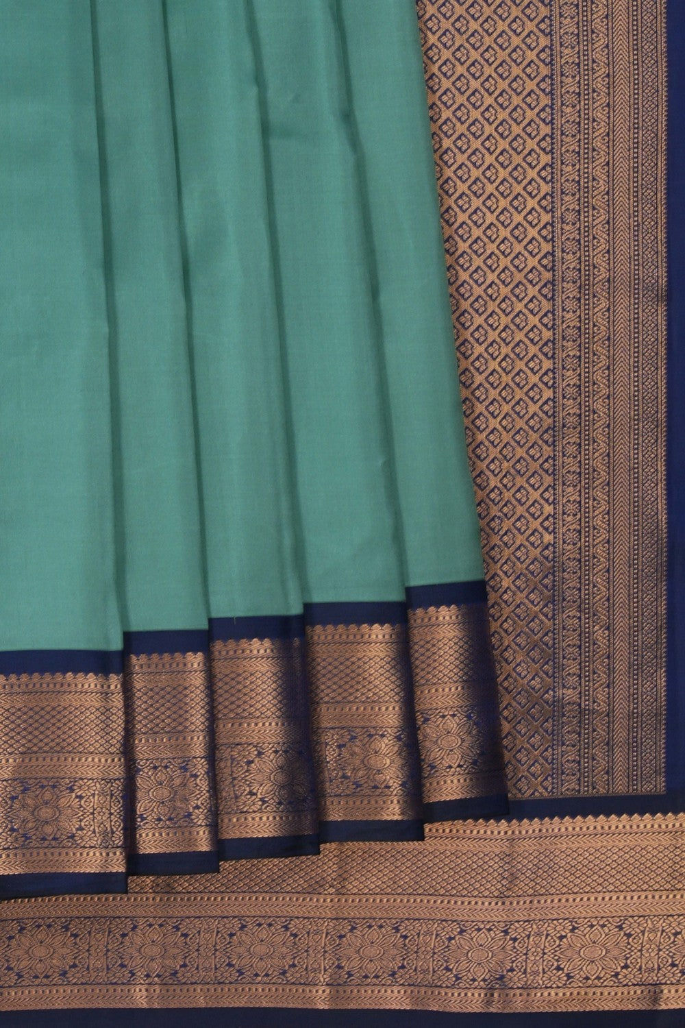 Image of South Silk Smoky-Green Saree