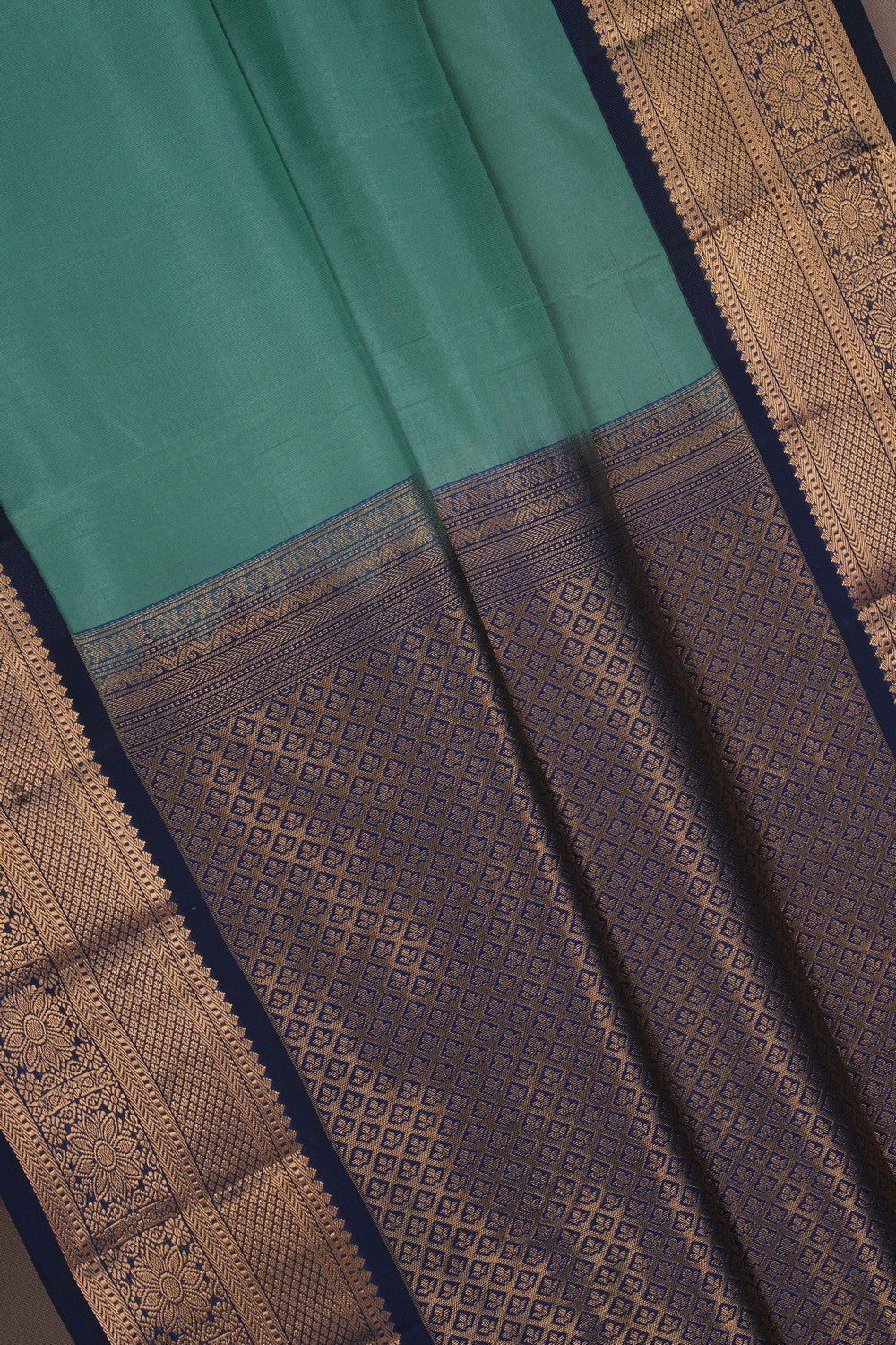Image of South Silk Smoky-Green Saree
