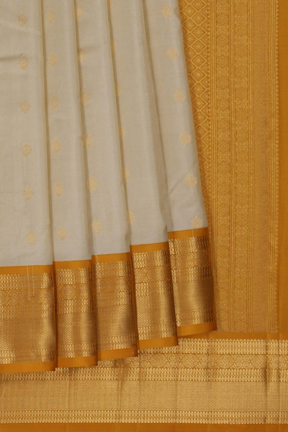 Image of South Silk Off-White Saree