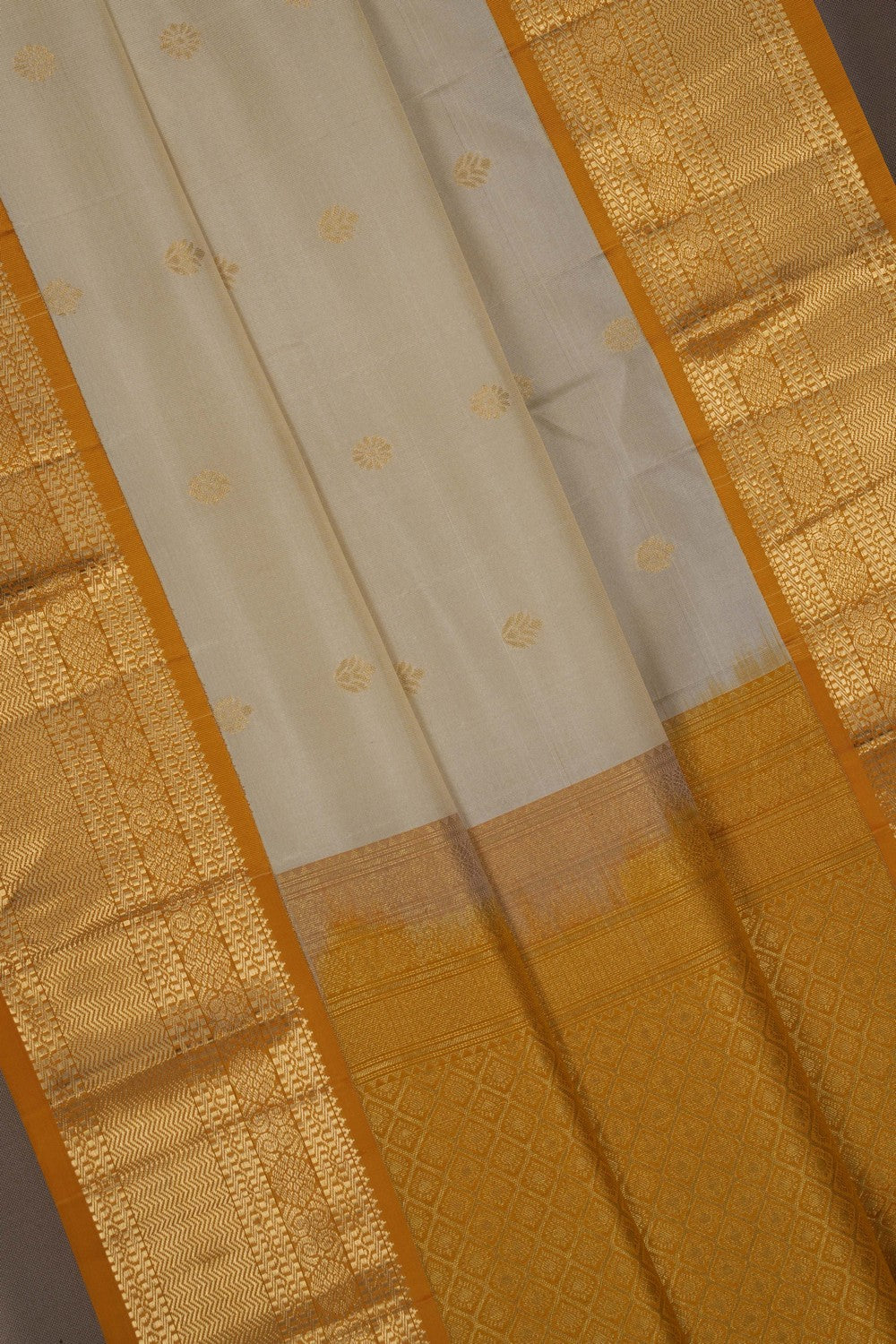 Image of South Silk Off-White Saree
