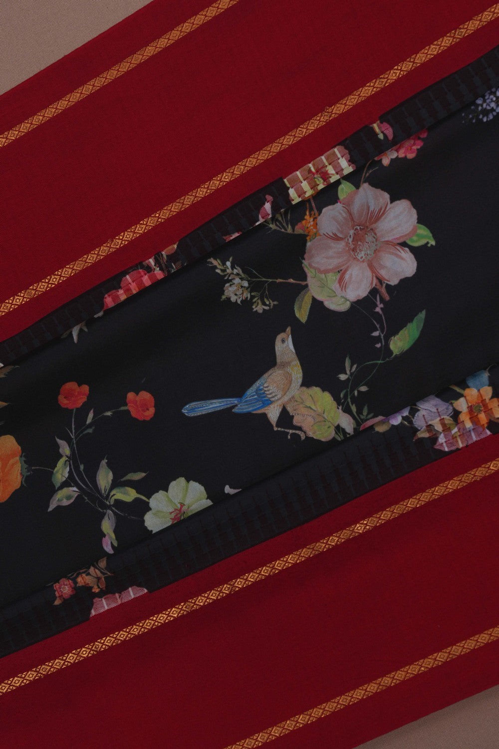 Image of South Soft Silk Saree With Contemporary Charm Print