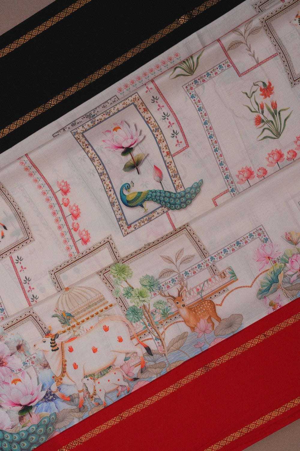 Image of South Soft Silk Saree With Contemporary Charm Print