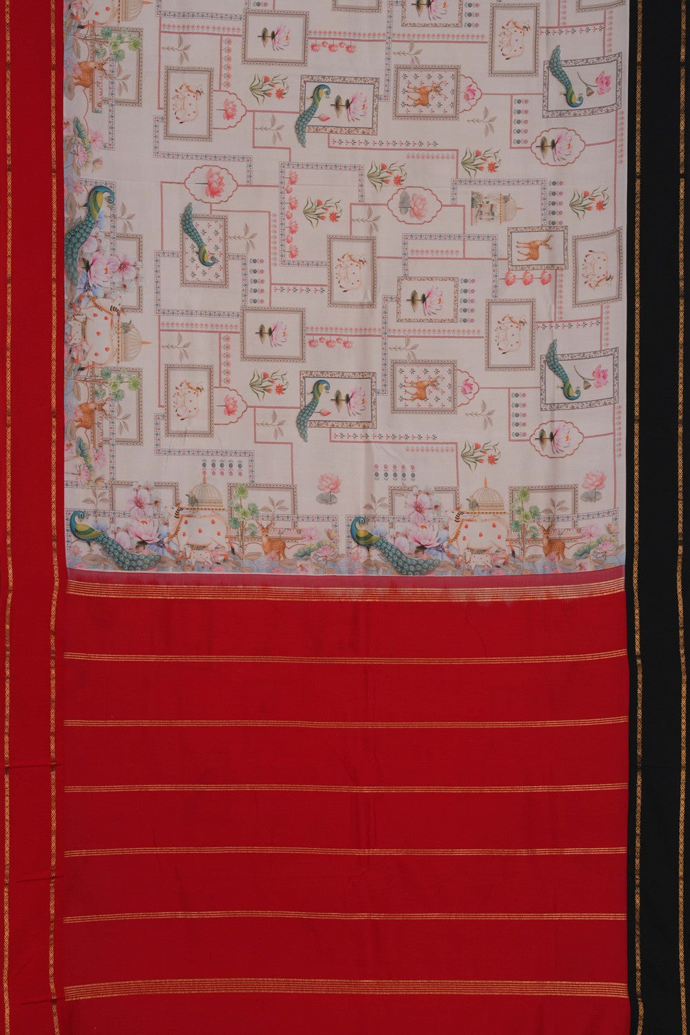 Image of South Soft Silk Saree With Contemporary Charm Print