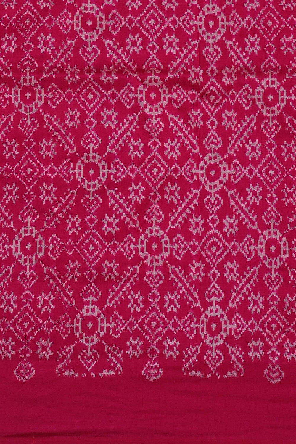 Image of Pochampally Ikat Silk Off-White Saree