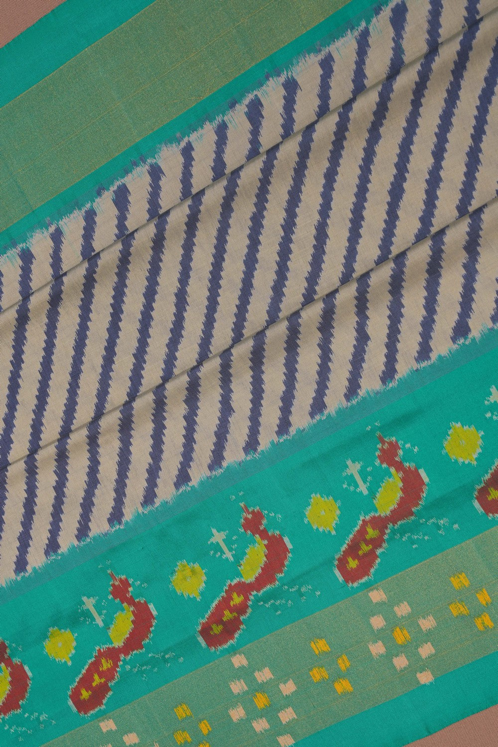 Image of Pochampally Ikat Silk Grey Saree
