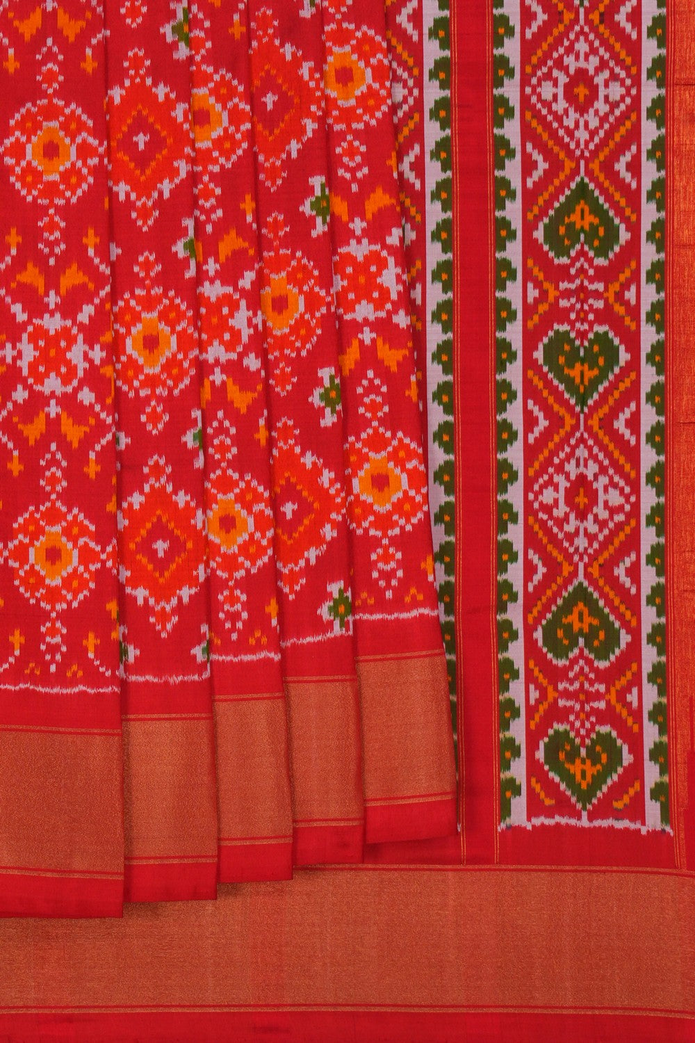 Image of Pochampally Ikat Silk Red Saree