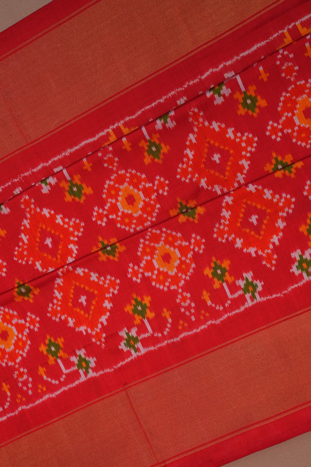Image of Pochampally Ikat Silk Red Saree