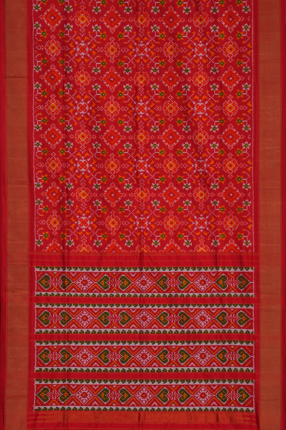 Image of Pochampally Ikat Silk Red Saree