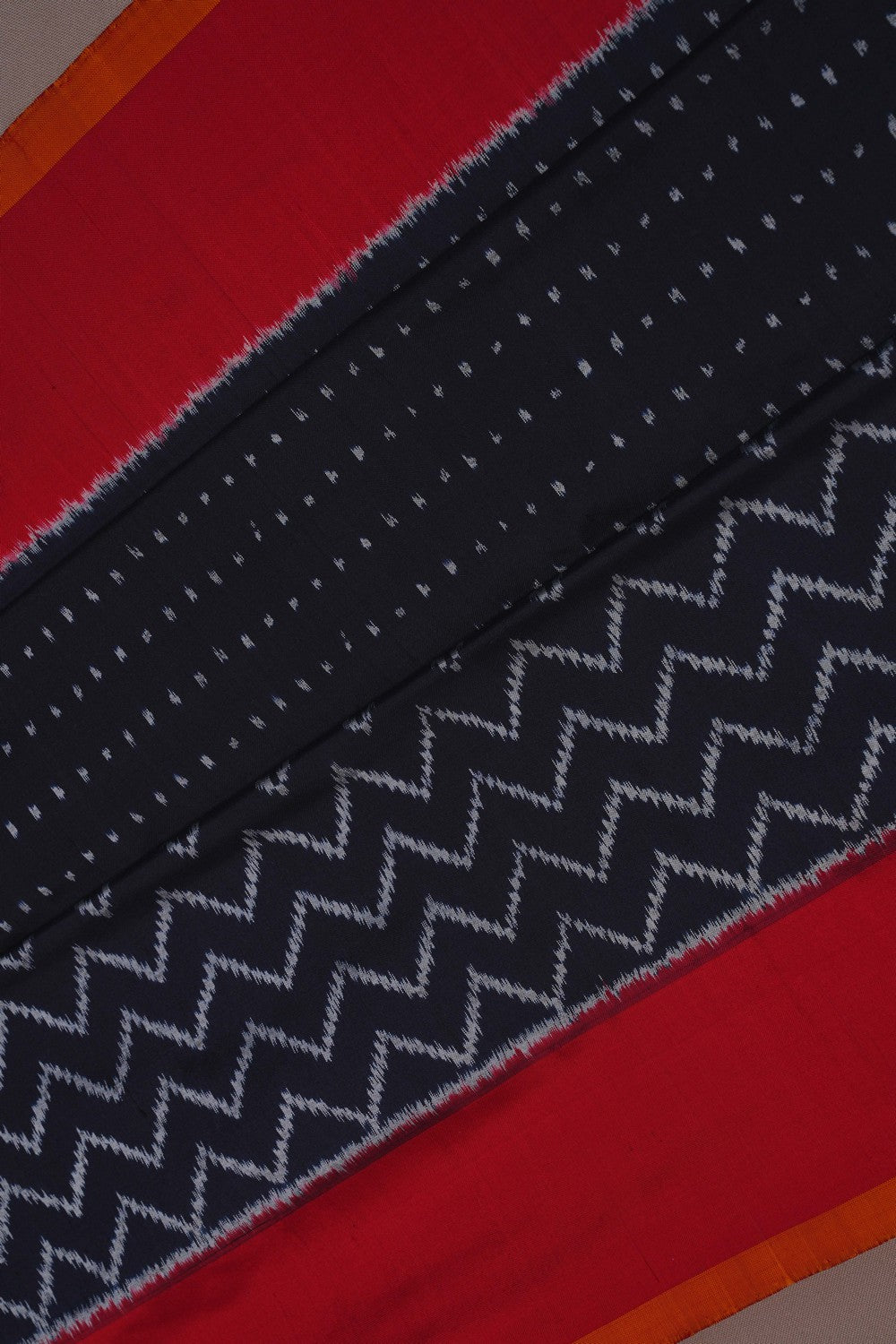 Image of Pochampally Ikat Silk Black Saree