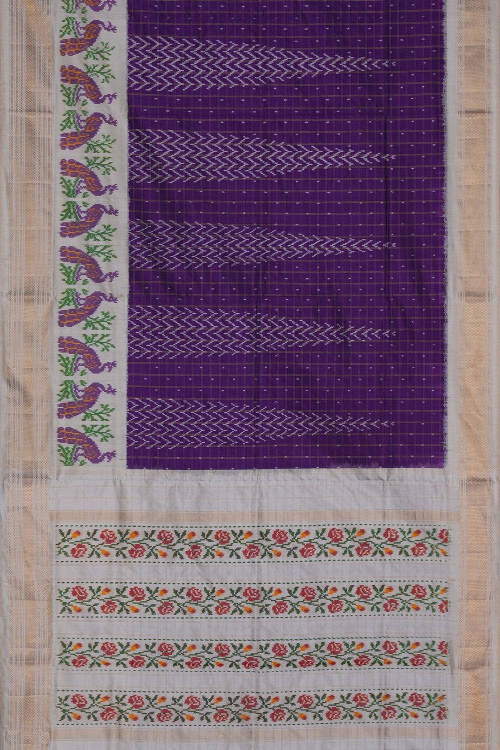 Image of Pochampally Ikat Silk Purple Saree
