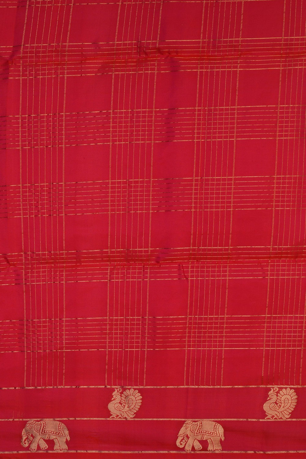 Image of South Silk Kattam Blue Saree