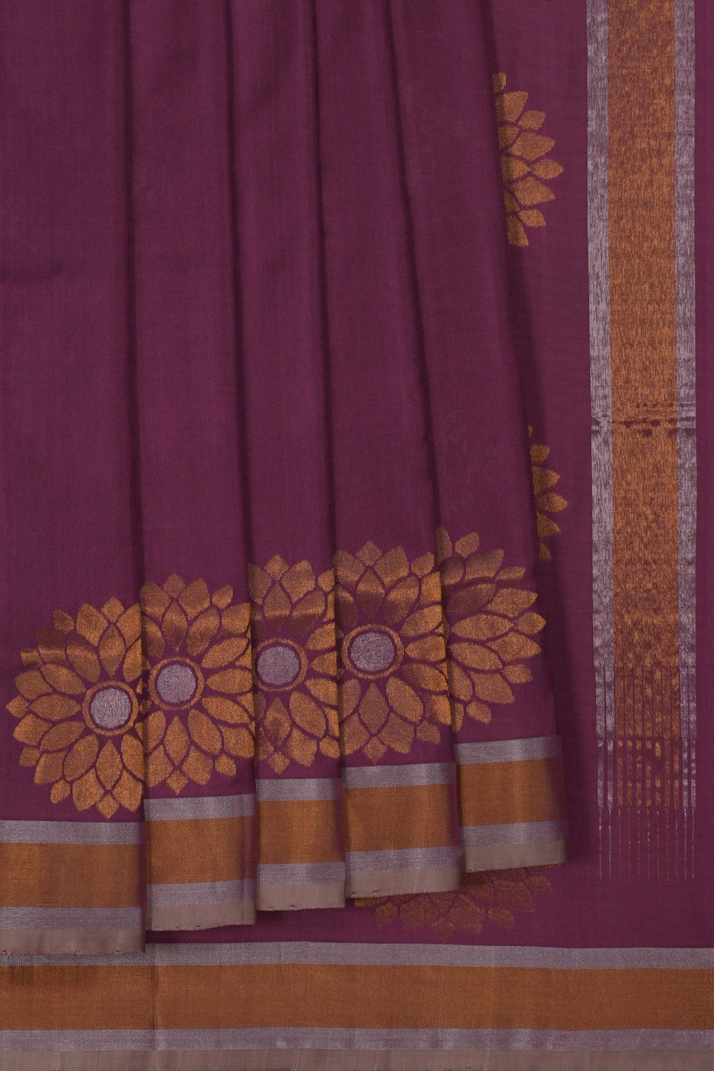 Image of Uppada Silk Moss Purple Saree