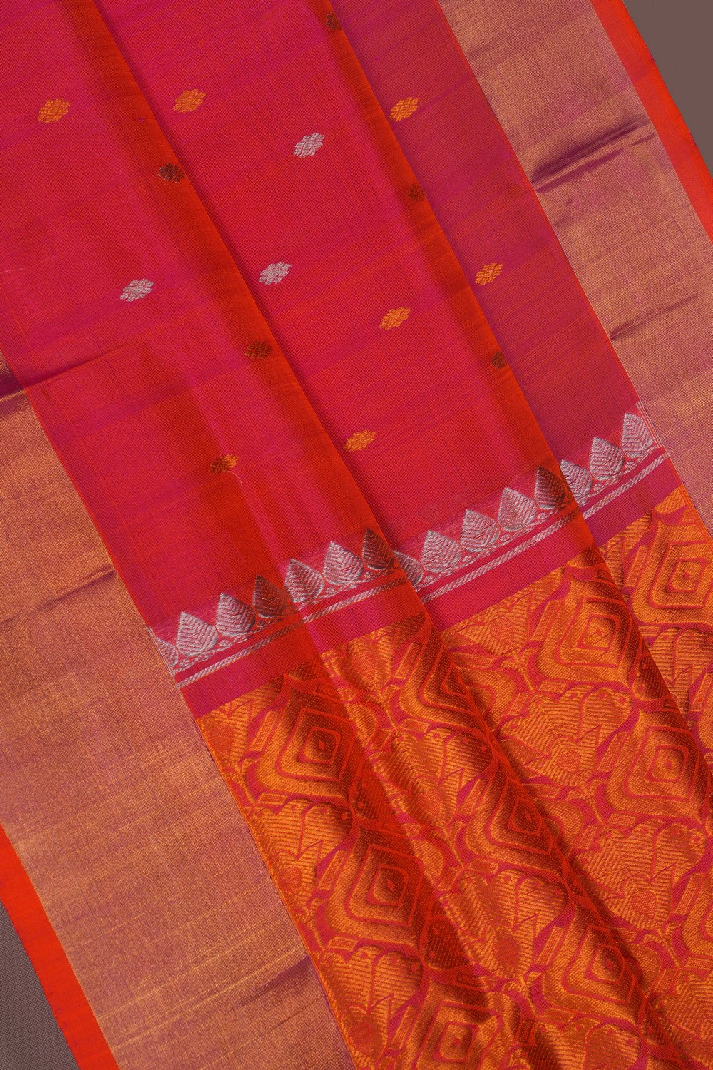Image of Uppada Silk Fuchsia-Pink Saree