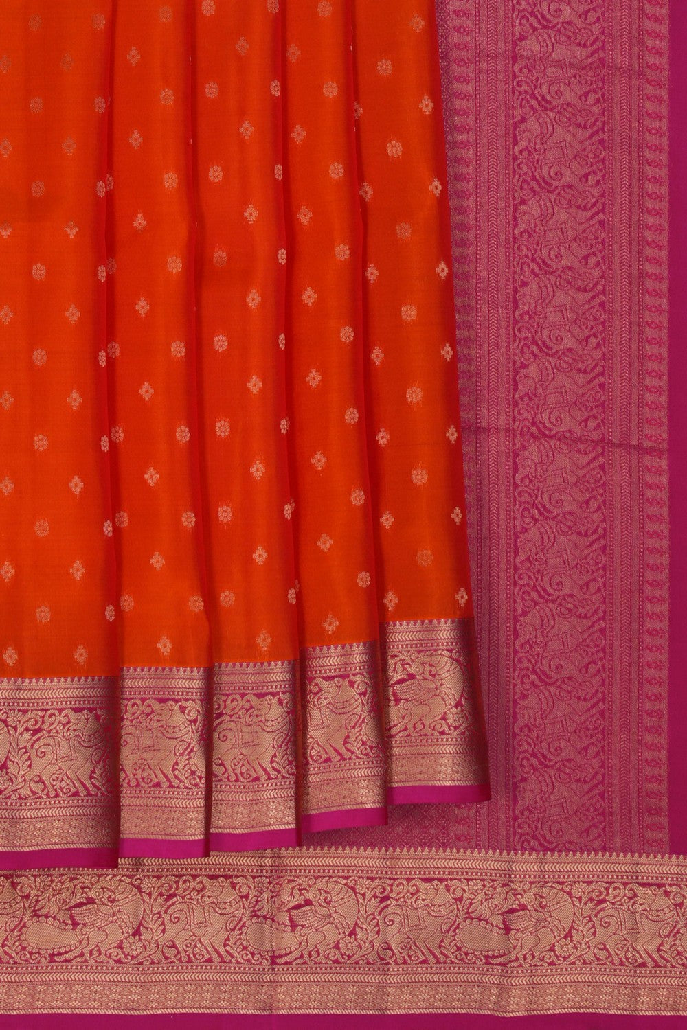 Image of South Silk Orange Saree