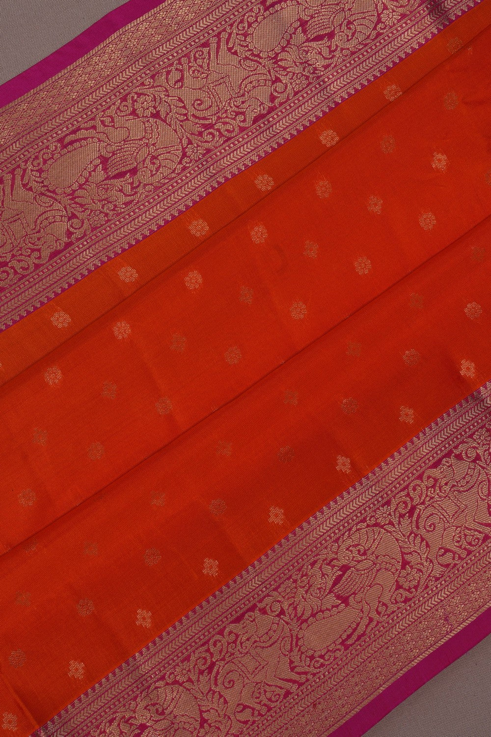 Image of South Silk Orange Saree