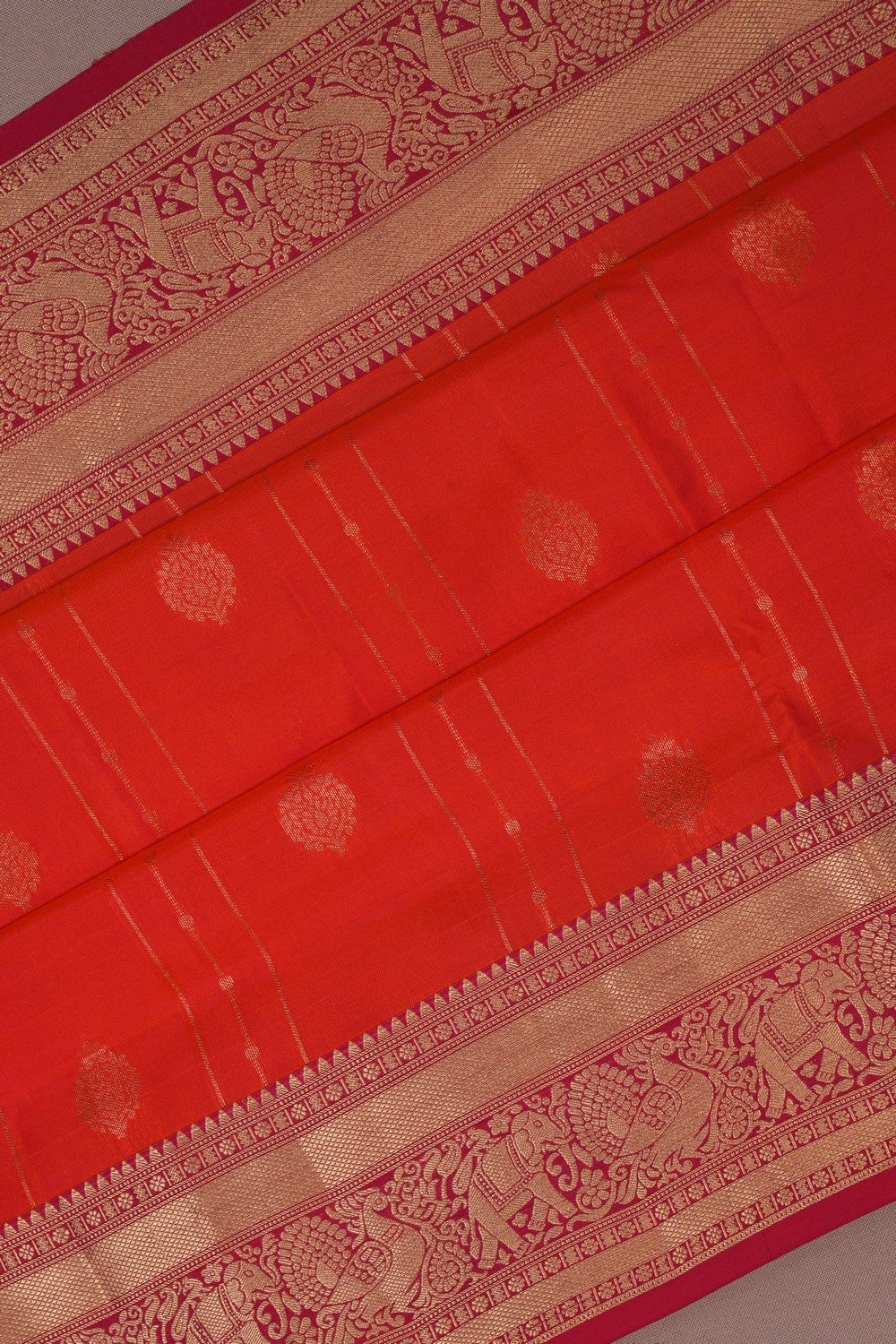 Image of South Silk Orange Saree