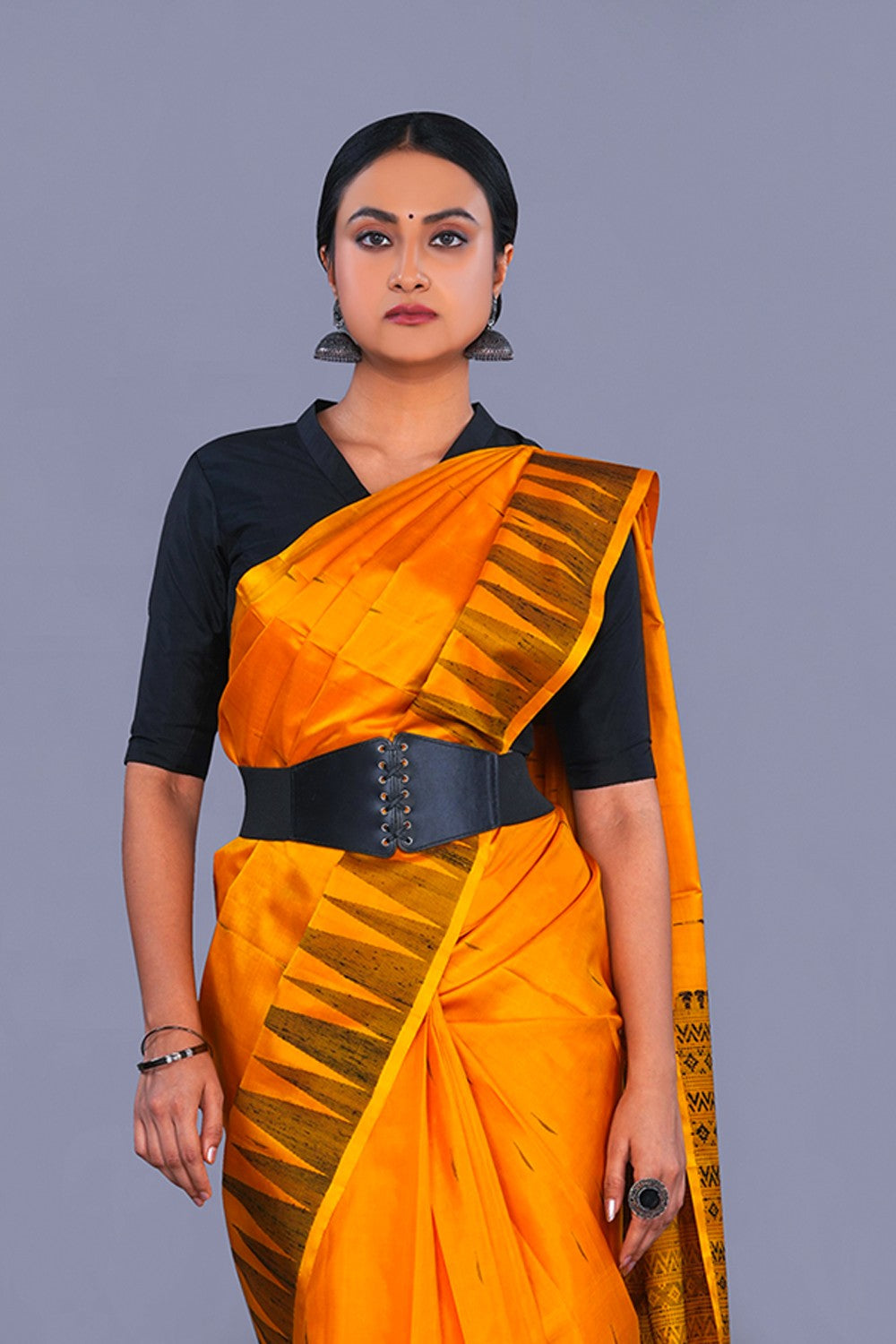 Image of South Silk Yellow Saree